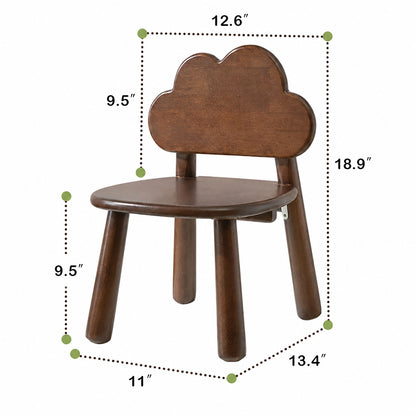 Dimension diagram of the cloud backrest toddler chair with height and width measurements in inches
