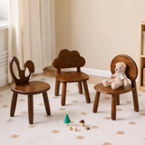Cute Backrest Toddler Chair, Solid Rubber Wood