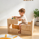 Convertible Toddler Table and Chair Set, Solid Pine