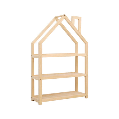 House-Shaped Montessori Toy Shelf, Solid Pine
