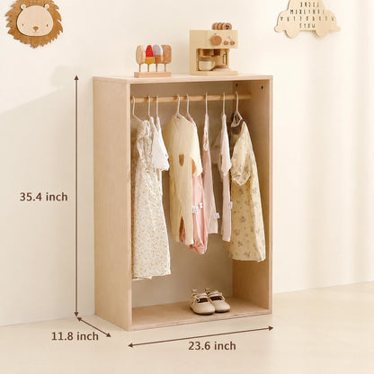 Toddler Clothing Rack & Open Wardrobe, Marine Plywood