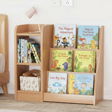 Front-Facing Montessori Book Display with Side Storage, Pine-Core Engineered Wood