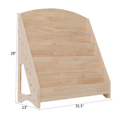 Dimension diagram of the bookshelf measuring 31.5 inches wide, 13 inches deep, and 29 inches high