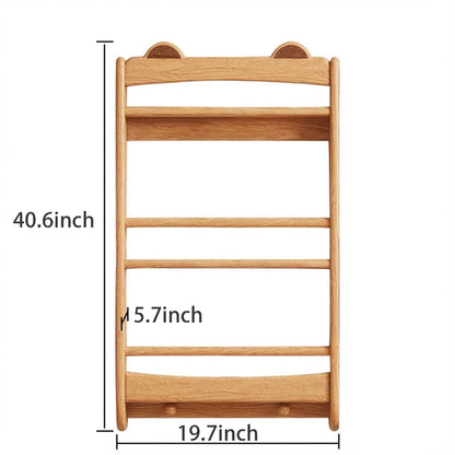 Medium wall bookshelf dimensions measuring 19.7 inches wide, 5.7 inches deep, and 40.6 inches high