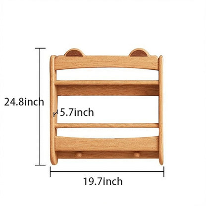 Small wall bookshelf dimensions measuring 19.7 inches wide, 5.7 inches deep, and 24.8 inches high