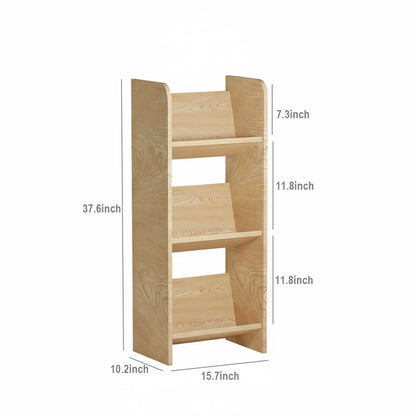 Plywood book rack dimension chart showing 15.7 inches wide, 10.2 inches deep, and 37.6 inches high