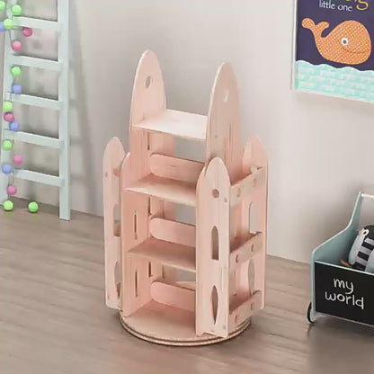Rocket Rotating Bookshelf & Toy Organizer, Solid Pine