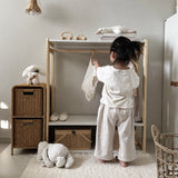 Toddler Garment Rack and Wardrobe, Solid Pine