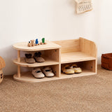 Toddler Shoe Rack Bench, Solid Pine